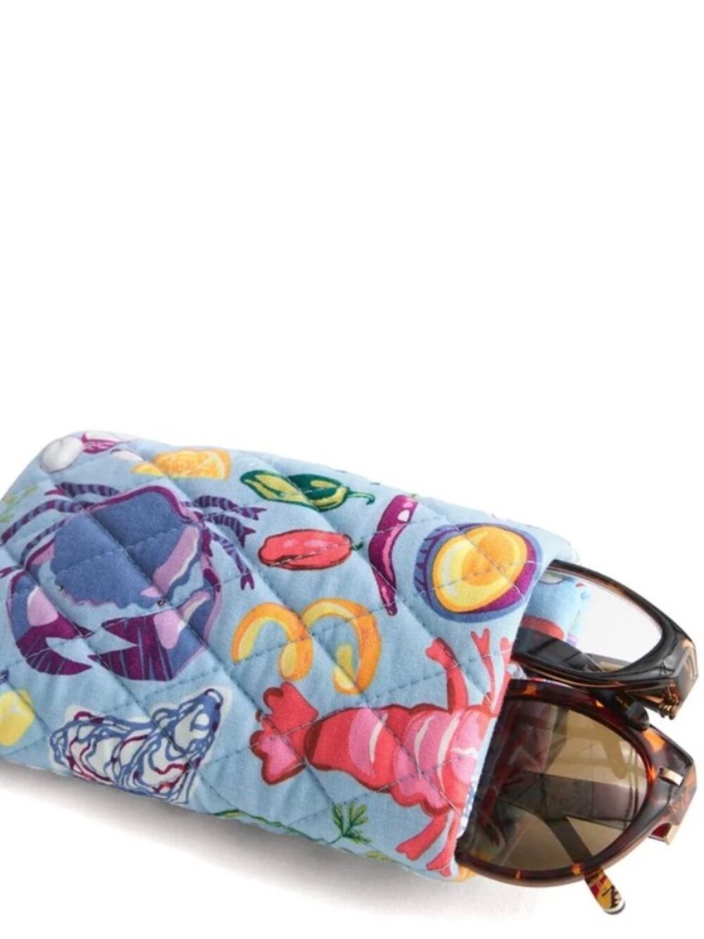 NWT Vera Bradley Double Eye Glass Case in Seafood Boil - Lobster, Crab, Clams